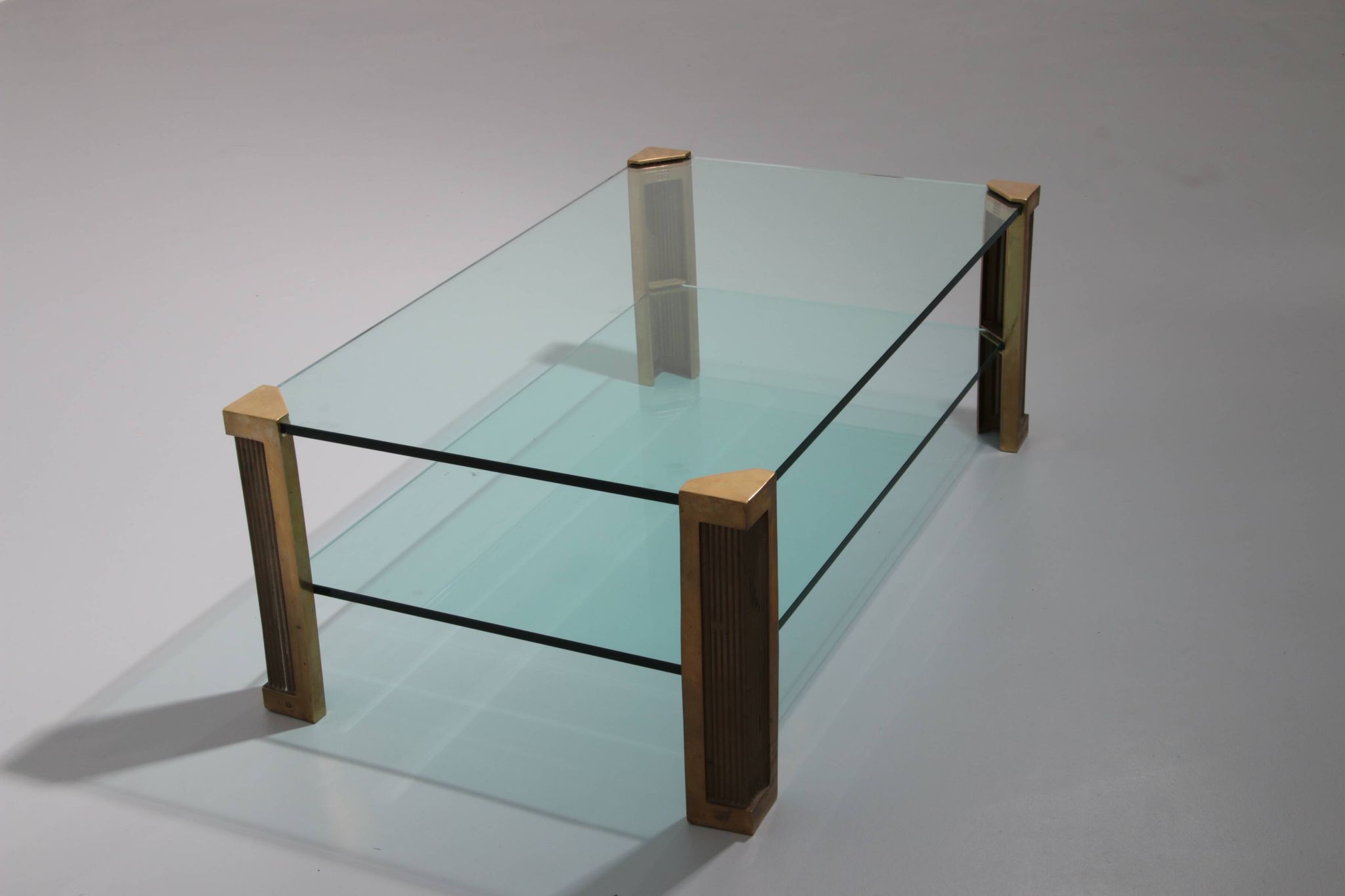 Table de salon en laiton Peter Ghyzcy modèle T14D 1970 Design hollandais