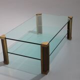 Table de salon en laiton Peter Ghyzcy modèle T14D 1970 Design hollandais