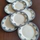 8 flat plates iron earth Salins, model Céline