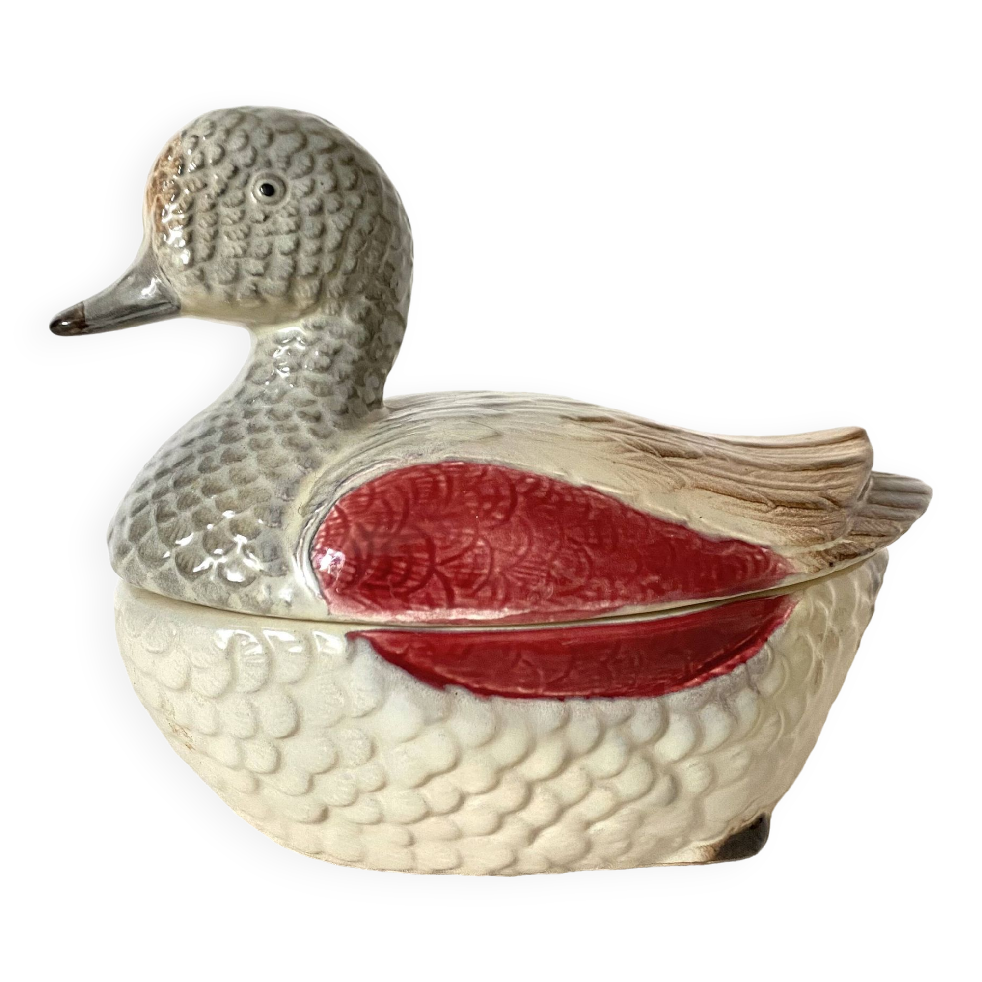 Canard en céramique barbotine