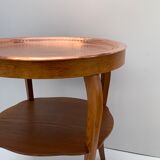 Art deco side table, copper top 1930s