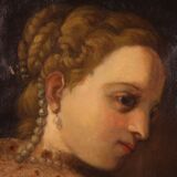 Portrait peint d'une jeune noble du XIXe siècle