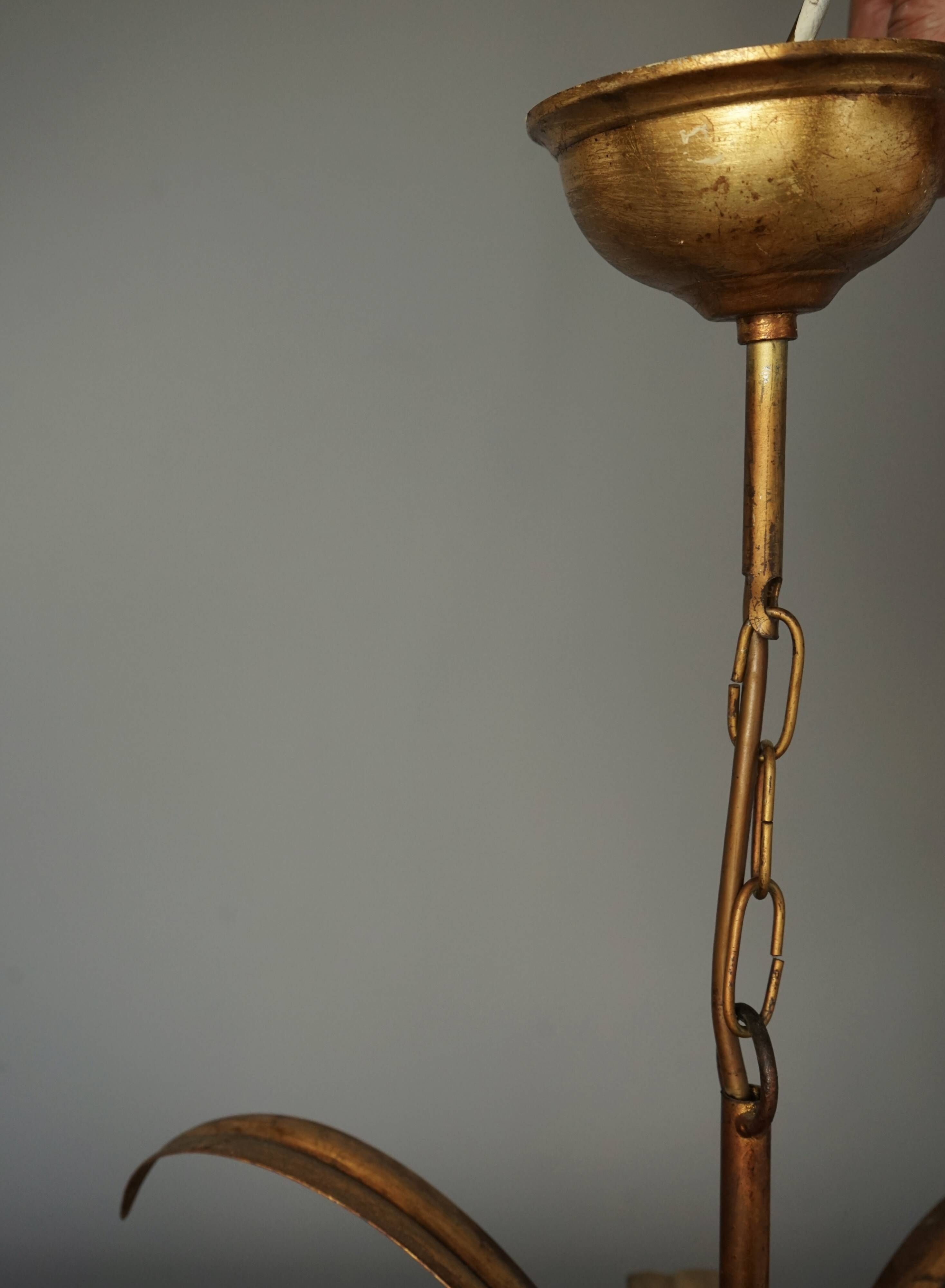 Vintage chandelier with 5 lights attributed to Hans Kögl. 1970s.