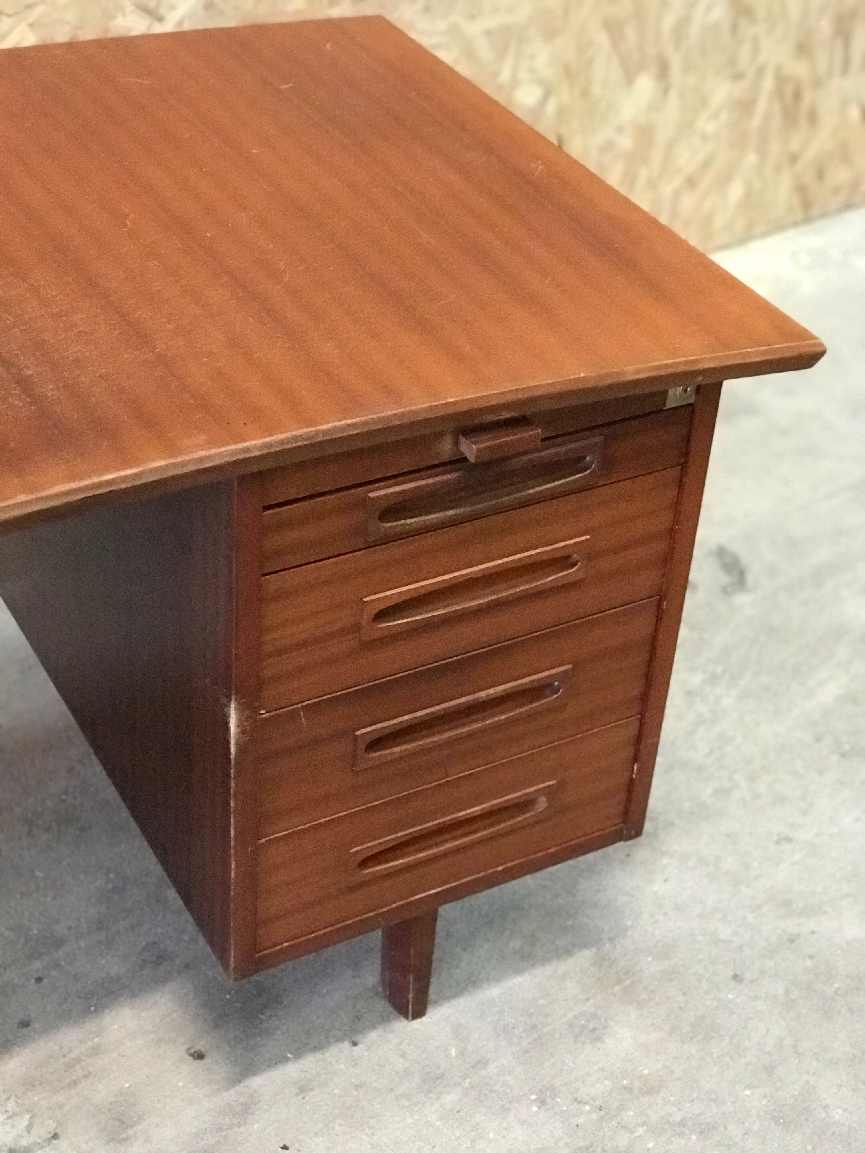 Curved desk Ordo vintage scandinavian teak