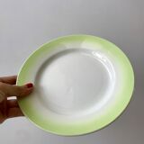 set of 6 pastel gradient light green dessert plates 40s-50s