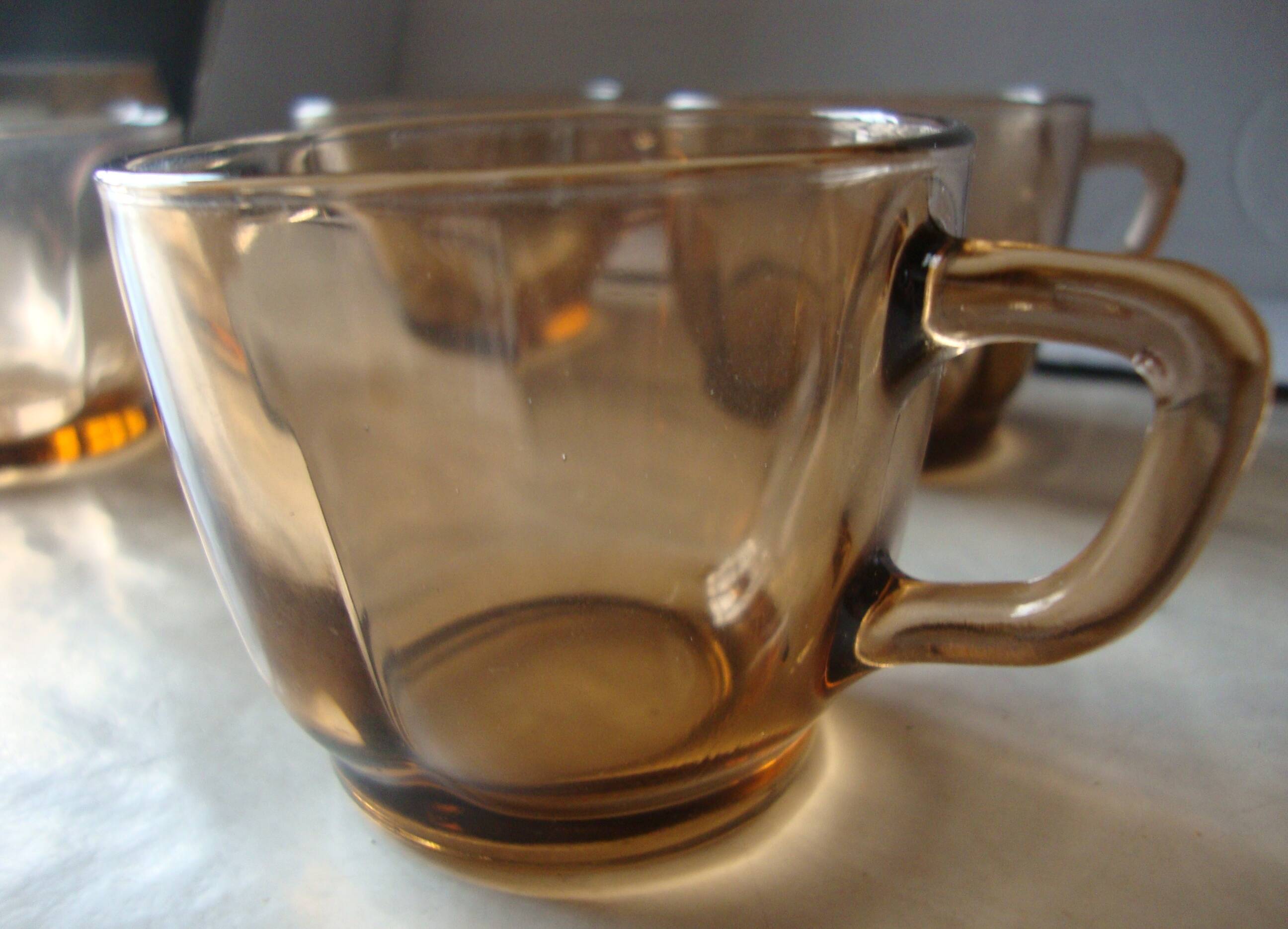 4 Vintage faceted coffee cups Duralex France