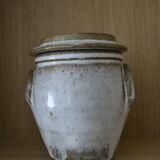 Artisanal beige sandstone pot