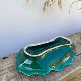 Vallauris dish in vintage asparagus green ceramic slip