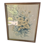 Faded flower frame painting