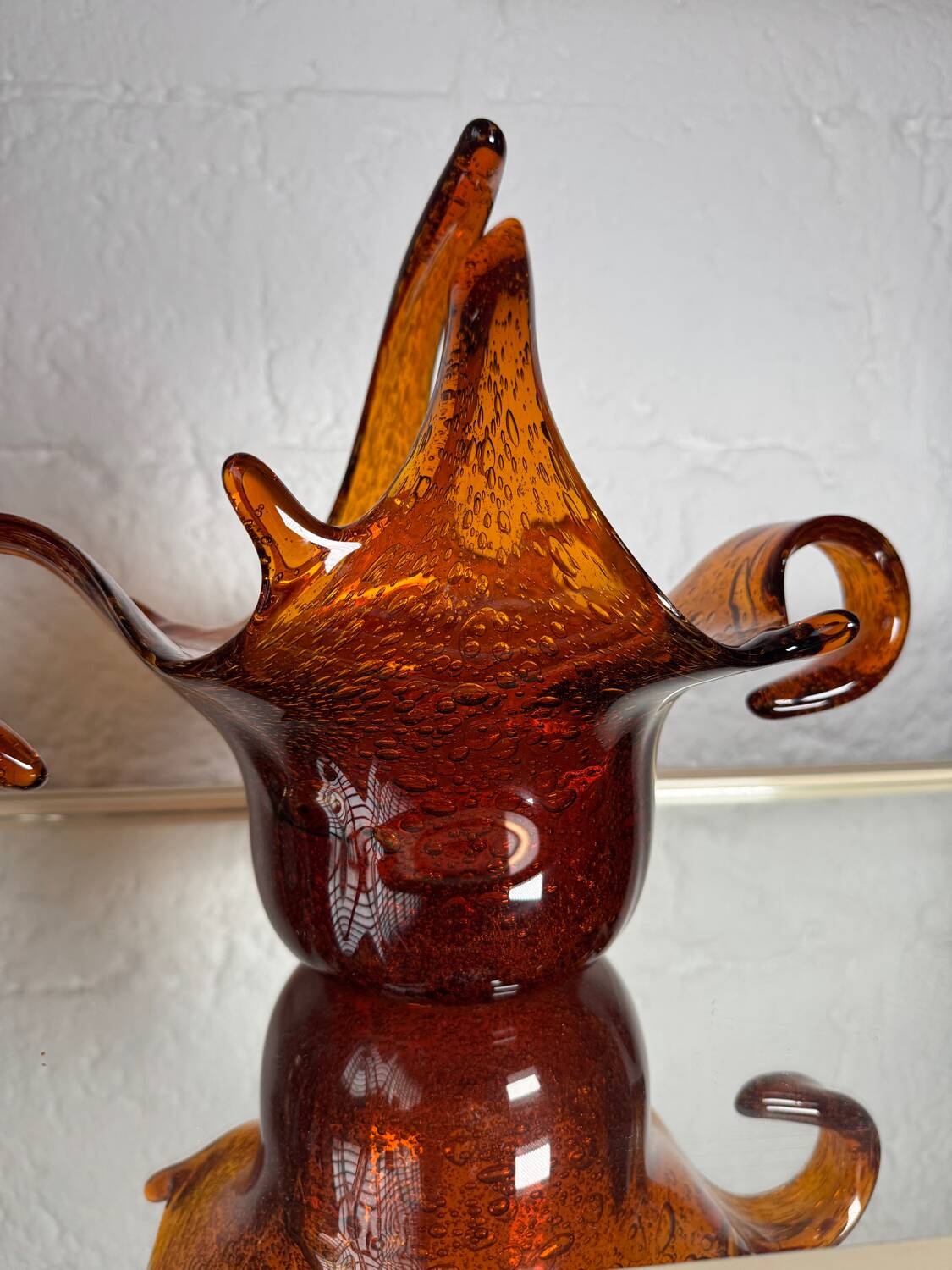 Amber blown glass empty pocket from the 60s
