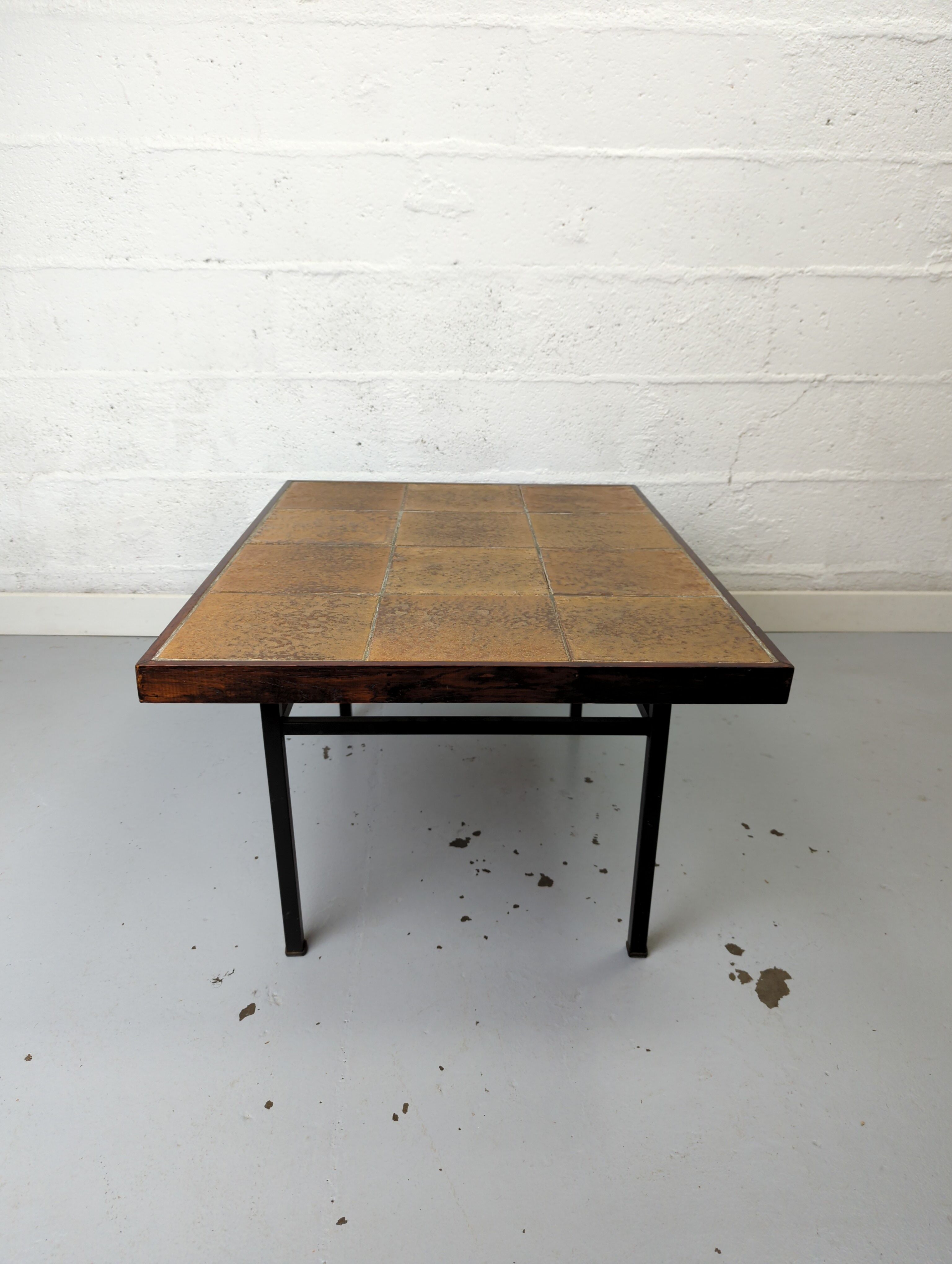 Metal and ceramic coffee table