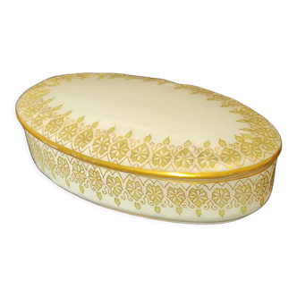 Oval porcelain box Bernardaud Limoges Higgins & Seiter NY