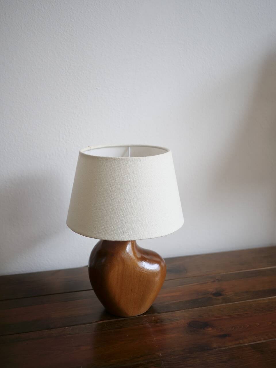 1960s free form wooden bedside lamp