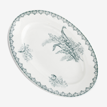 Small flat oval earthenware of St Amandinoise in St-AMAND, model Lily