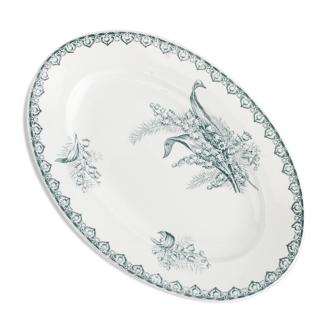 Small flat oval earthenware of St Amandinoise in St-AMAND, model Lily
