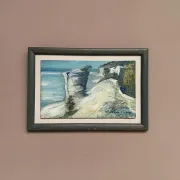 Original Swedish Oil on Panel – “Beach” by Soren Viberg – Vintage & Framed – 32 × 23 cm (12.5" × 9")