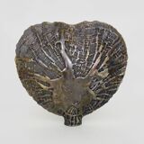 Large vintage ceramic heart-shaped vase signed 80s 35X38 cm