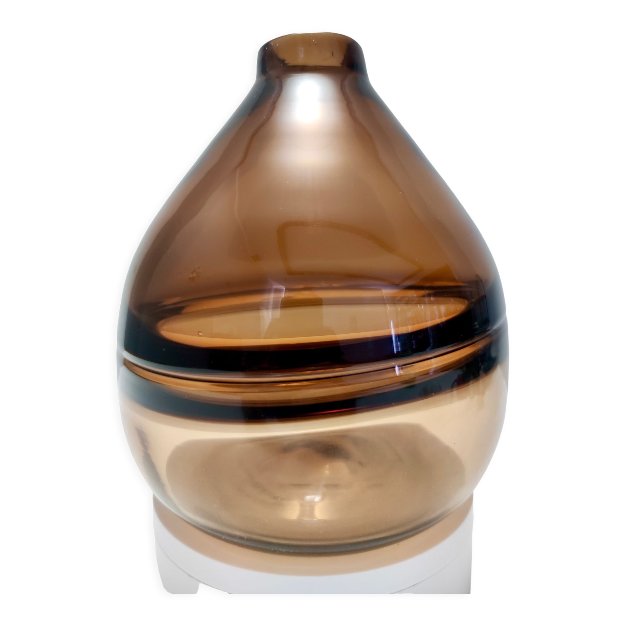 Postmodern brown incalmo murano glass vase