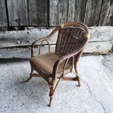 Fauteuil ancien en rotin pour enfant