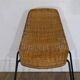 G.Franco Legler rattan and metal basket chair