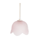 Vintage pink pressed glass pendant lamp - 1960