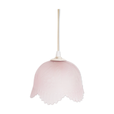 Suspension vintage verre pressé rose - 1960