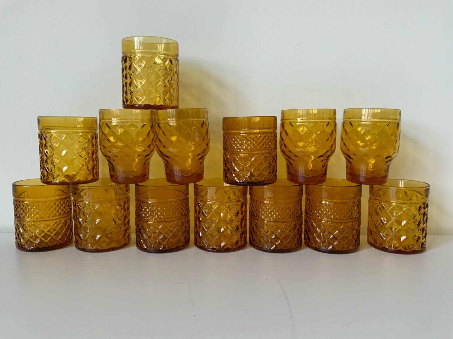 Vintage amber glasses