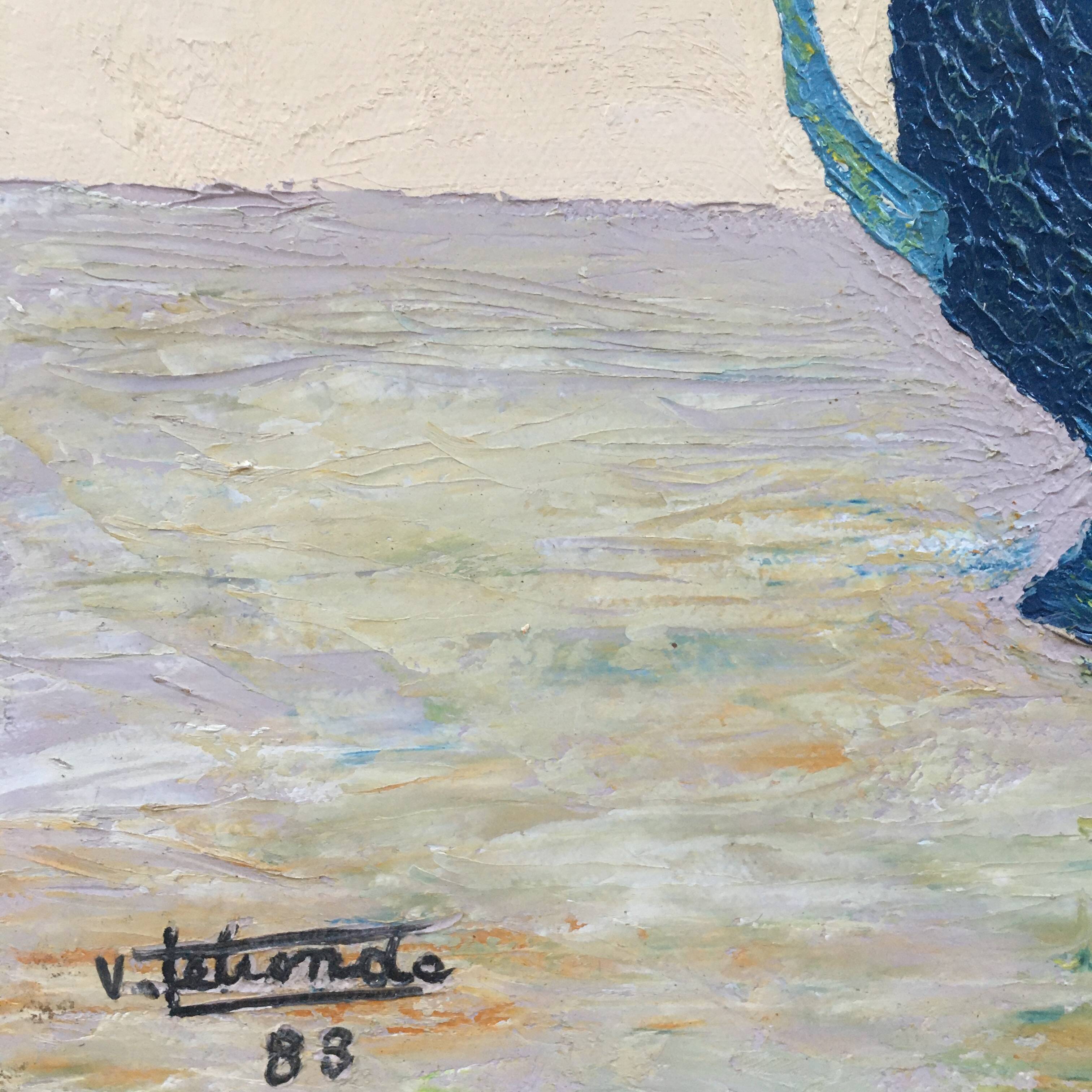 Painting of a bouquet of poppies and cornflowers