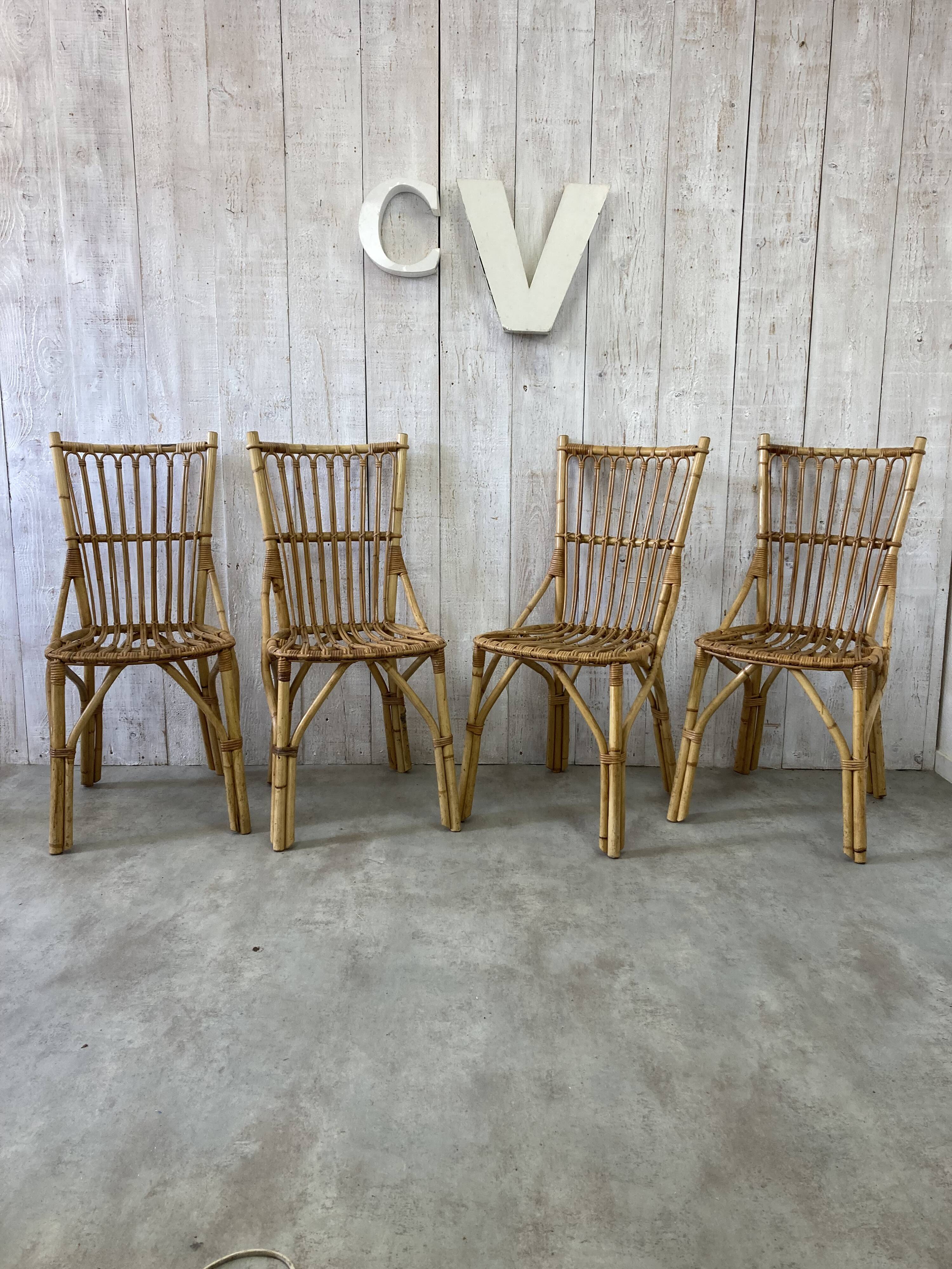 Vintage rattan chair set