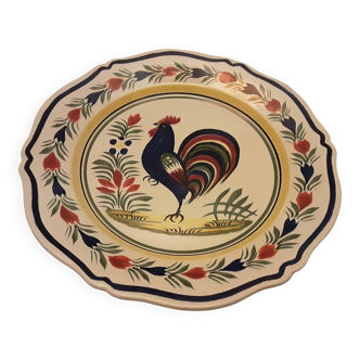 Plate faience henriot quimper model oq blue