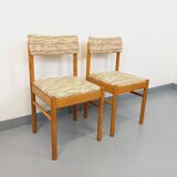 Pair of vintage Baumann chairs in wood and fabric from the 70s