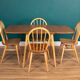 Retro Blonde Ercol Model 383 Dining Table & Four Model 370 Windsor Kitchen Dining Chairs