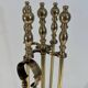 Neoclassical Fire Necessity in Brass with Ball Finials Empi