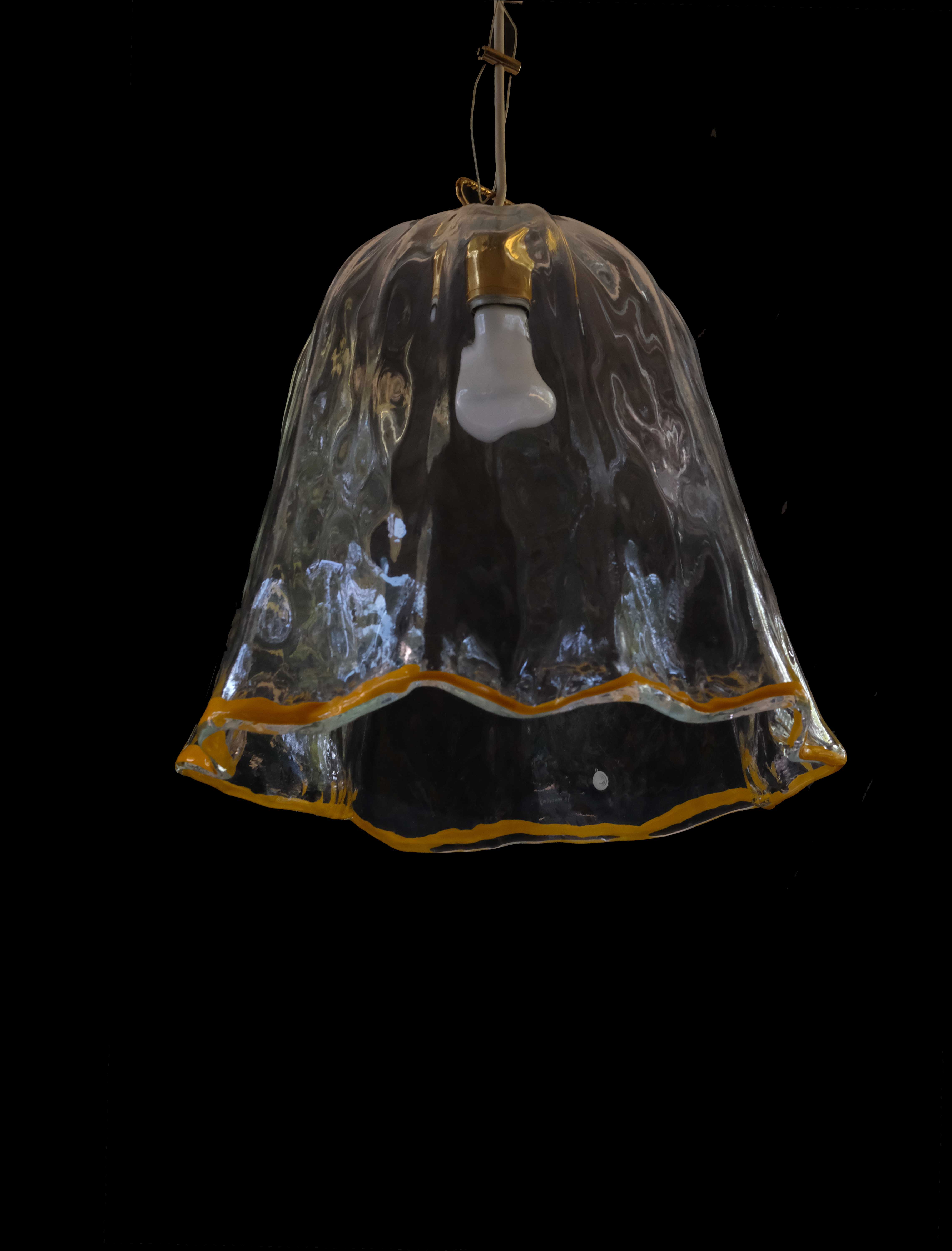 La murrina ceiling lamp in murano glass, italy 1970's