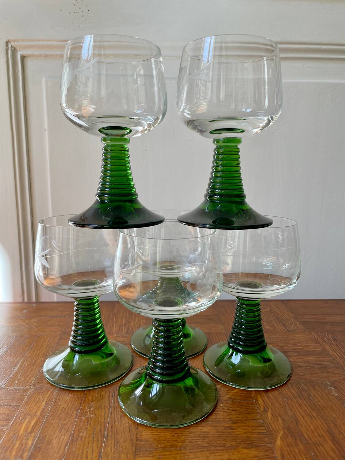 Set of 6 Alsatian wine glasses