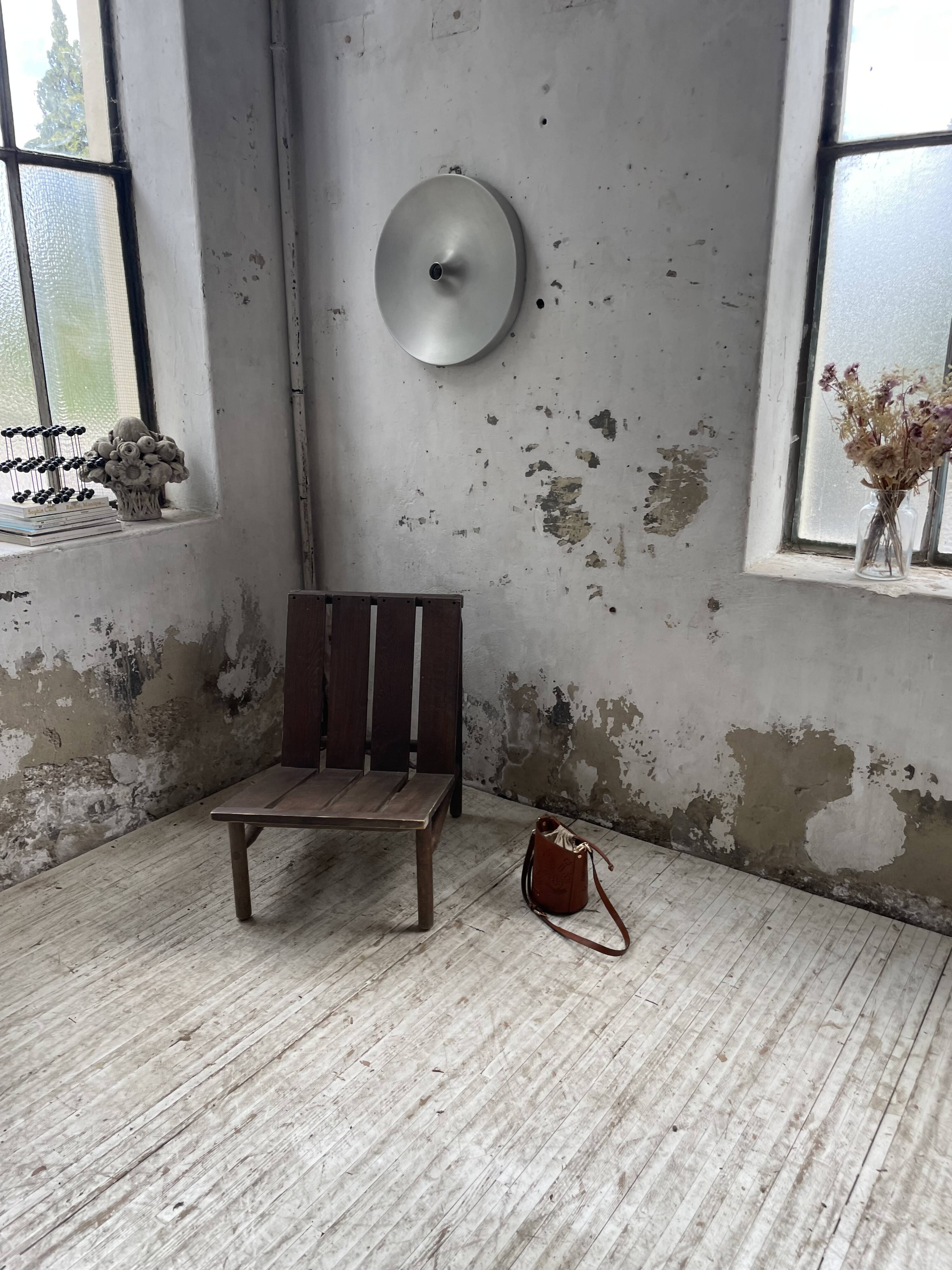Modernist oak armchair