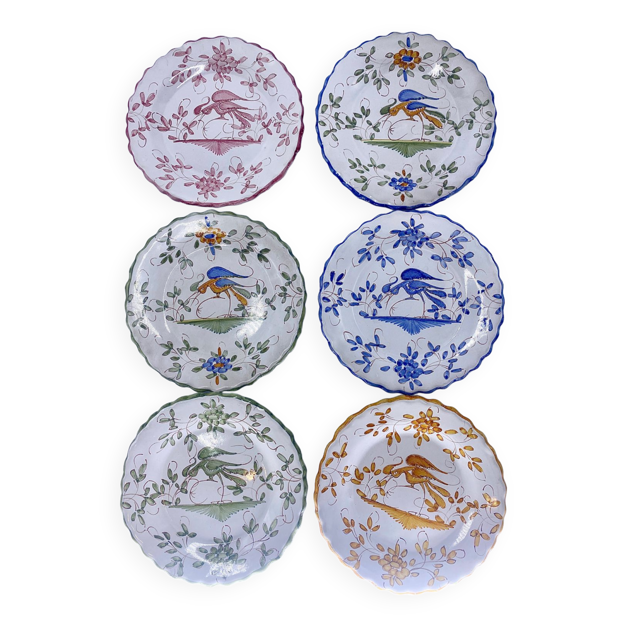 6 antique earthenware plates Martres Tolosane Jodra