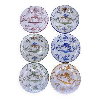 6 antique earthenware plates Martres Tolosane Jodra