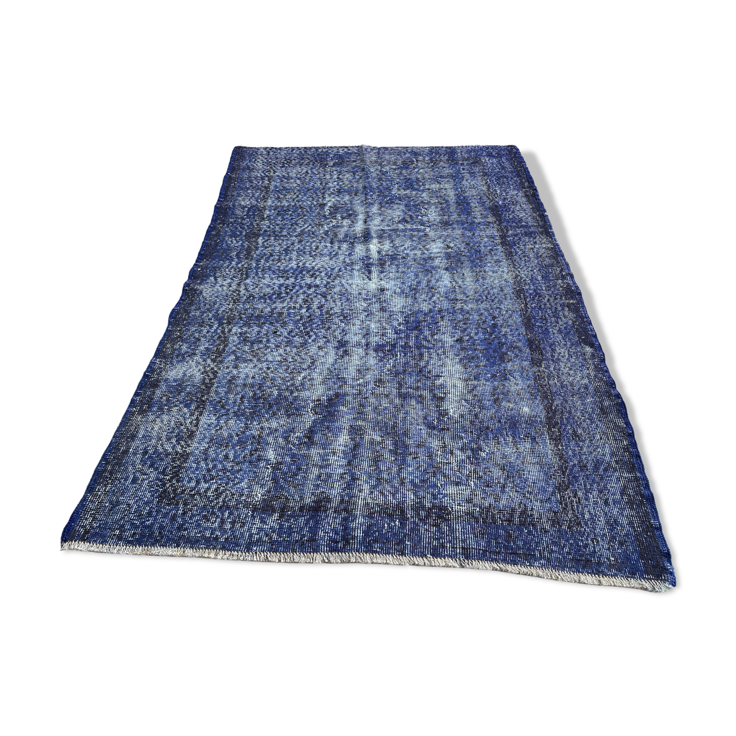 Distressed turkish rug 185x120 cm wool vintage rug, over-dyed red