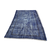 Distressed turkish rug 185x120 cm wool vintage rug, over-dyed red