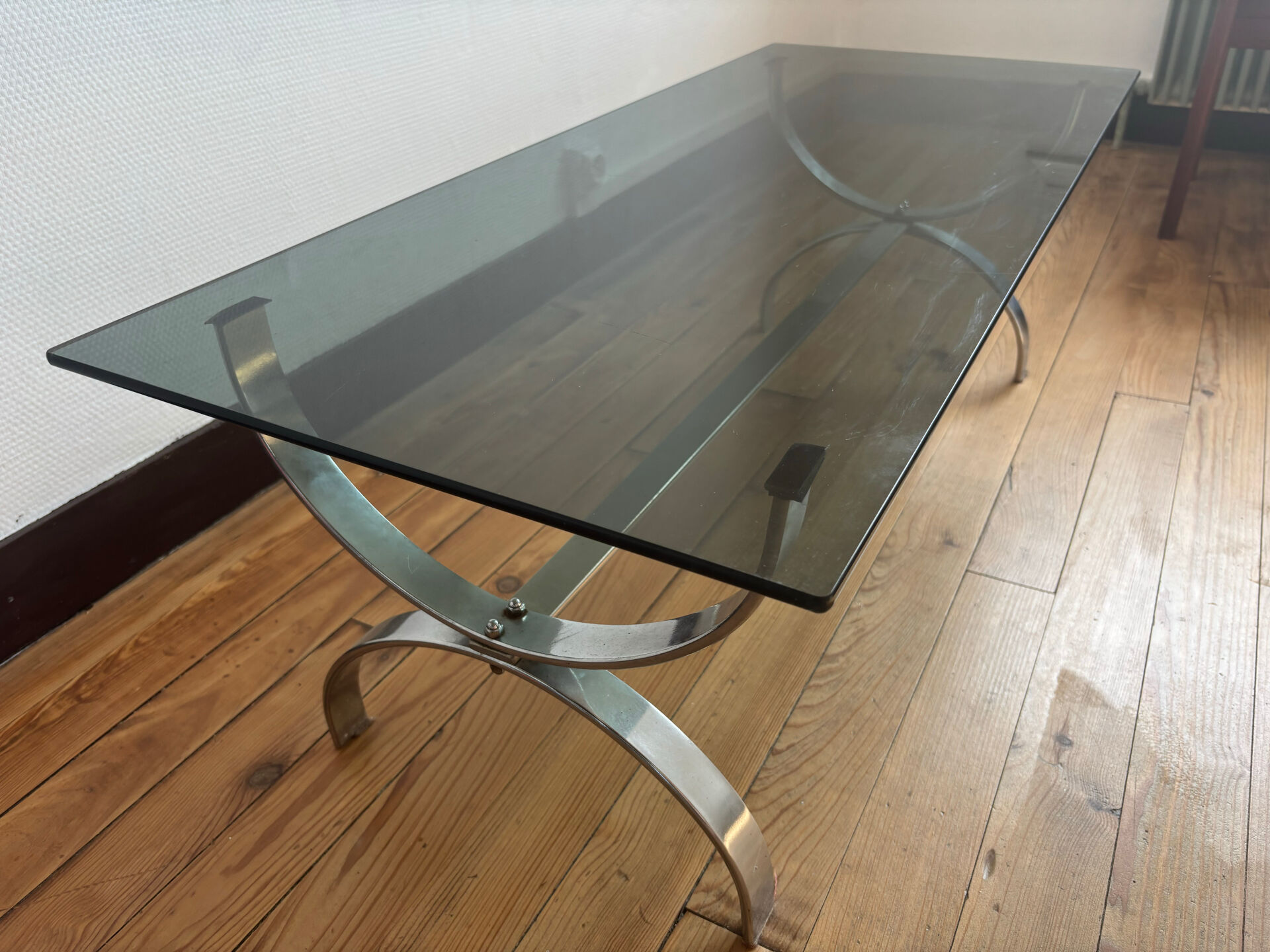 Vintage chrome coffee table