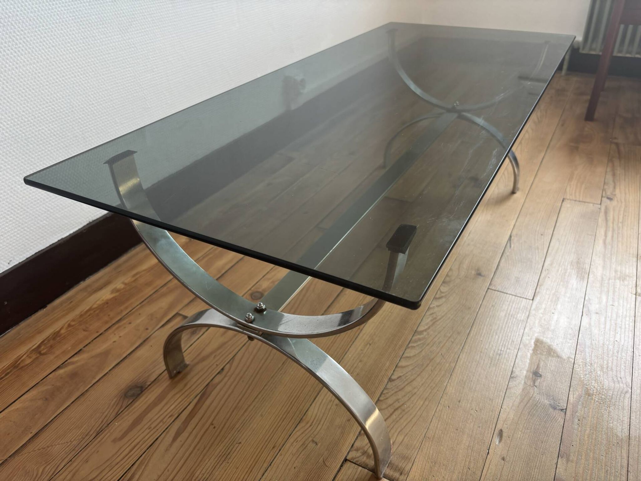 Vintage chrome coffee table