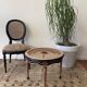 Round cane coffee table