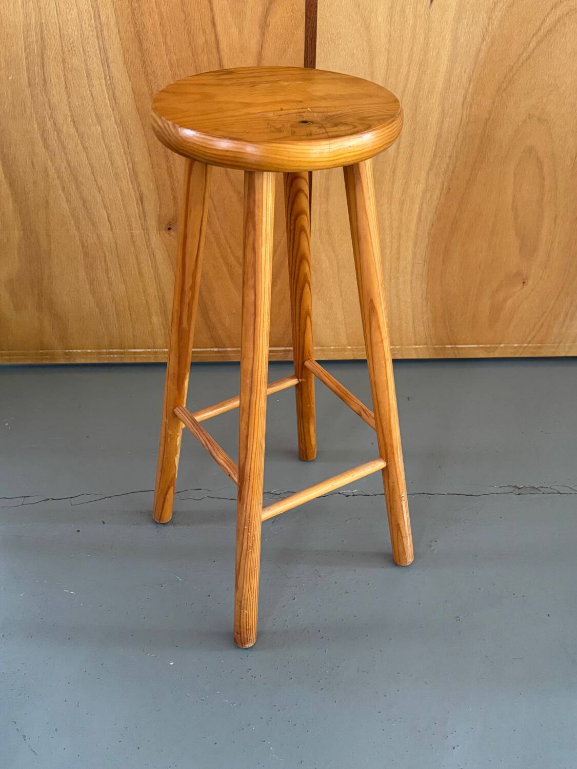 High wooden stool