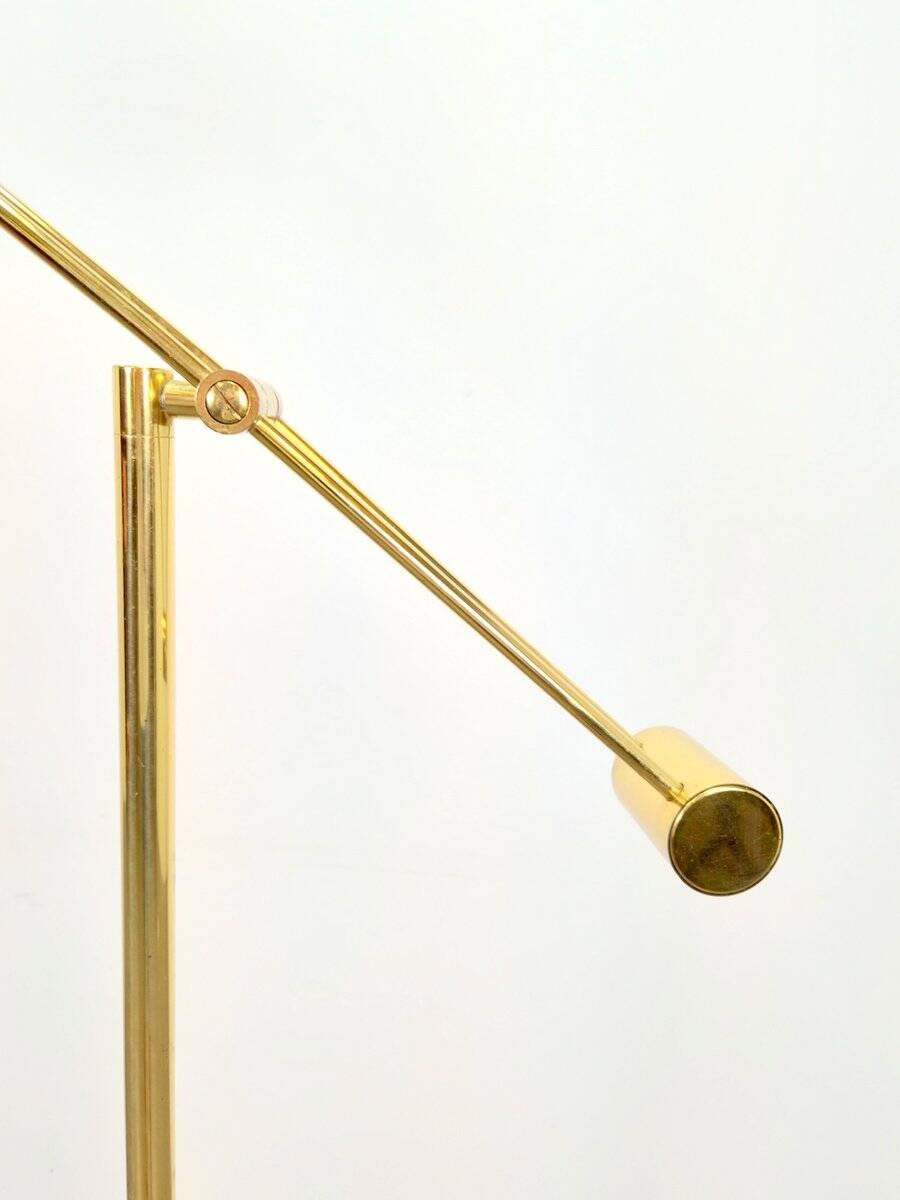 Brass Balance Reading Floor Lamp from Sölken Leuchten, 1980s