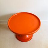 Orange round coffee table, Italy 60s