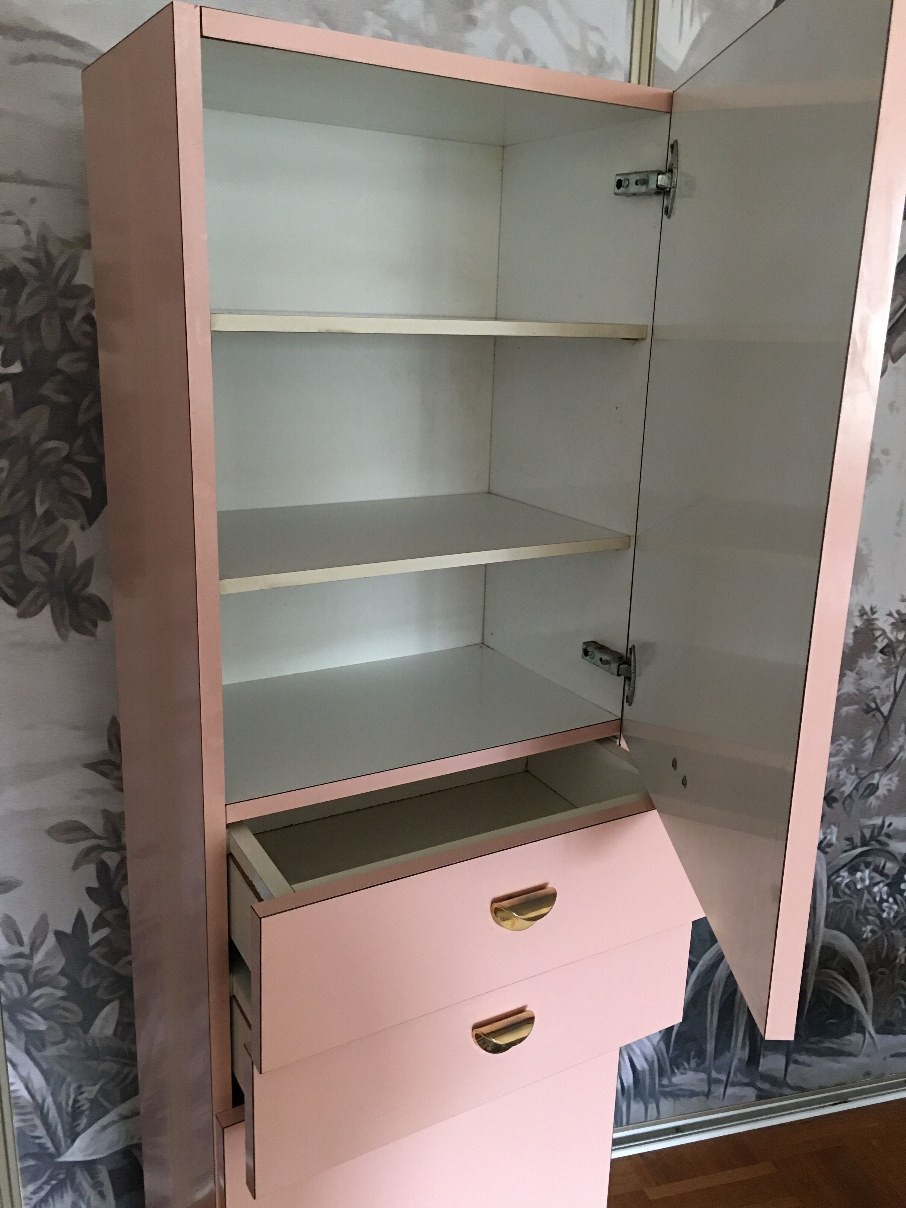 Powder pink bathroom furniture