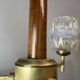Mid Century Modern 3-light wood and glass chandelier