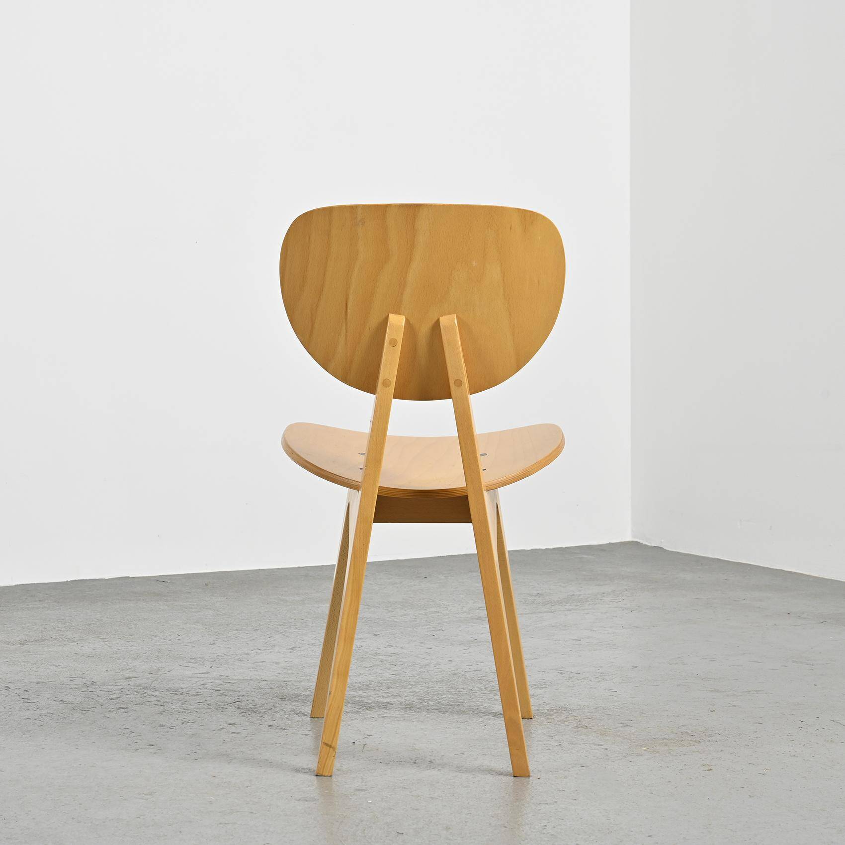 Suite of 4 3221 chairs by Jenzo Sakakura for Tendo Mokko, design 1950