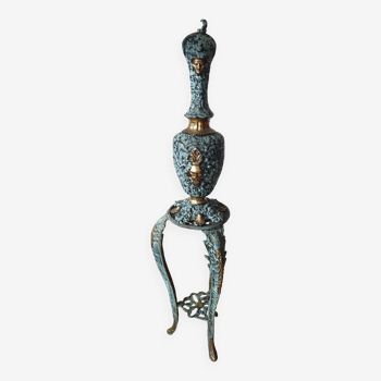 Tripod stand with solid bronze pitcher vase